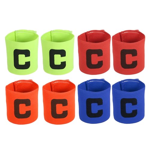MECCANIXITY Soccer Captain Armband, Captain Arm Bands for Soccer Elastic Captain C Arm Band Sports Captain Armband for Football Team Training Youth & Adult - color: Green/Orange/Red/Blue