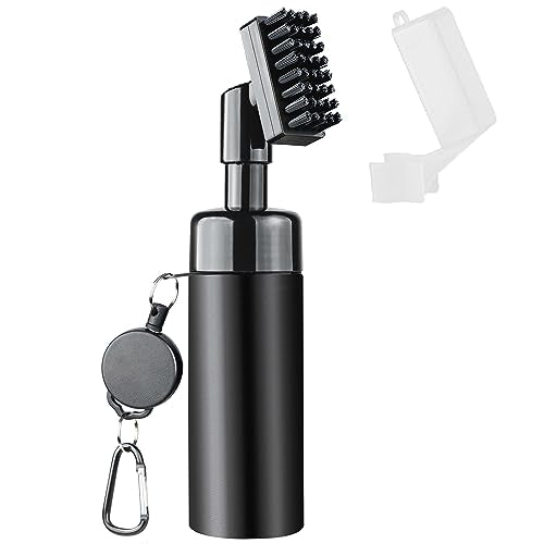 Golf Club Cleaner Brush, Golf Water Brush with Spray Bottle Holds 5 Ounces of Water, Golf Club Cleaning Kit - with Cover & Retractable Clip, Essential Golf Accessories for Men, Best Golf Gifts for Men
