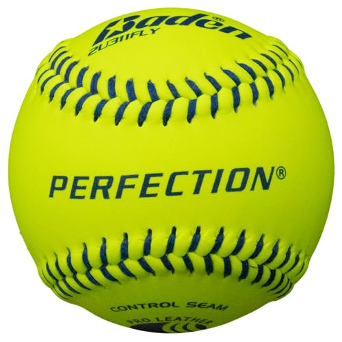 Baden | USSSA Approved | Official League Fastpitch Softballs | Perfection Leather | 11" or 12" | Optic Yellow | One Dozen