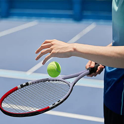 Tennis Racket Pre-Strung Lightweight 27 Inch Racquet Recreational Adult Rackets for Men Women Students Training Tennis Starter Kit with Balls,Carry Bag and Overgrips - color: Red/White - 2 Rackets