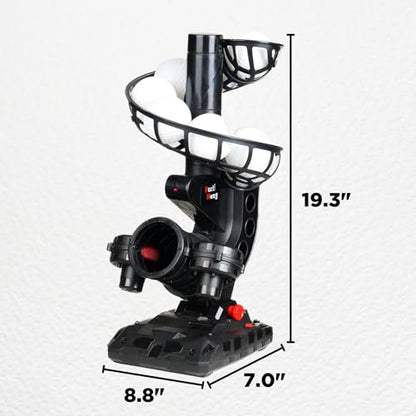 Furlihong 388BH Baseball Pitching Machine, 4 Adjustable Angles, 3 Pitch Angles, Power Bank/Battery Powered, Includes 9 Training Balls, for Beginners