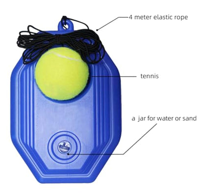 2 Pack of Pro Solo Impact Tennis Trainer Rebounder Round Rectangular Ball with Practice Elastic Strings Rope for self- Practice Beginners