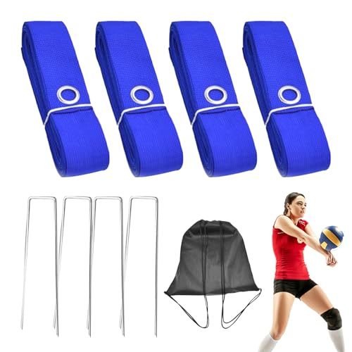 Coastal Game Lines – Portable Volleyball Marking, Outdoor Sports Kit | Easy Setup Net Boundaries, Beach Court Accessories for Lawn Backyard Activities During Summer Family Gatherings
