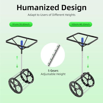 Tennis Ball Picker,55 Ball Rolling Picker,Tennis Ball Hopper,Collector Picker Retractor,Basket Rolling Tennis Ball Collector,Harvest Pick Up Tool,Saver Grabber for Training