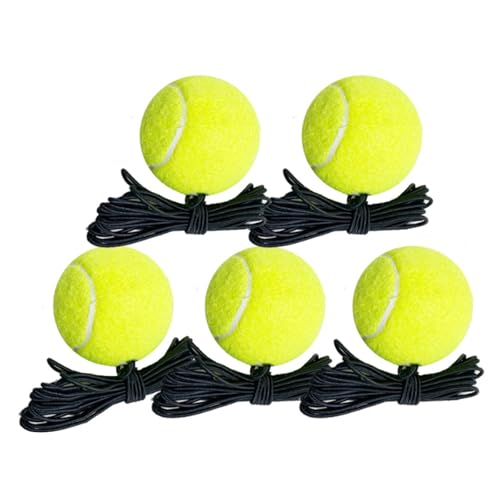 5Pcs Tennis Balls Beginner Training with Elastic String Rebounds Practice Tool Easy to Use and Tennis Trainer Replacement Tool