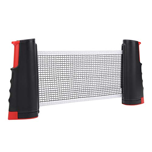 Easy to Install Plastic Material Table Tennis Net, Convenient Reelable Design Retractable Tennis Net, for Children Adult(Black red)
