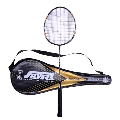 Silver's Aluminium BLACKEN Badminton Racket with Full Cover