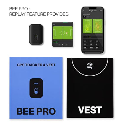 SOCCERBEE-BEE PRO 2 - Sports GPS Tracker & Vest for Outdoor Sports | 30days Trial Included & Subscription Requierd | Soccer Training Equipment | Fitness Tracker (Medium)