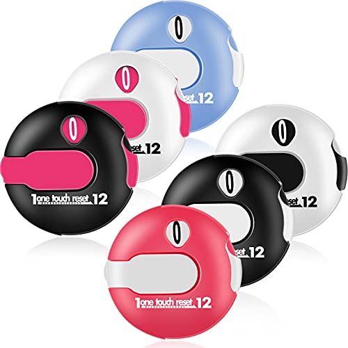 6 Pcs Golf Score Counter 1.2" Mini Golf Stroke Counter up to 12 Shots Score with Touch Reset Scoring Keeper Attachment Accessories to Scorekeeper Glove for Outdoor Light and Compact
