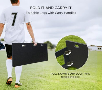 ZivPlay Soccer Rebounder Board Soccer Wall Kick Back Trainer with 2 Rebound Angles for Ball Passing and Bounce Back Training - size: 40 x 16 inch