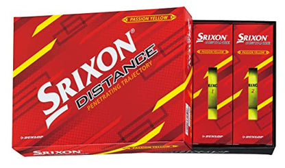 DUNLOP(ダンロップ ゴルフボール SRIXON DISTANCE9 2022年モデル 1ダース(12個入り) ホワイト/パッションイエロー