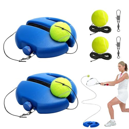Tennis Practice Rebounder, Tennis Trainer Ball with String Set, Solo Tennis Trainer Rebound Ball with Weighted Base for Beginners, for Wall Drills & Parks Or Backyard Training - color: Blue-2pcs