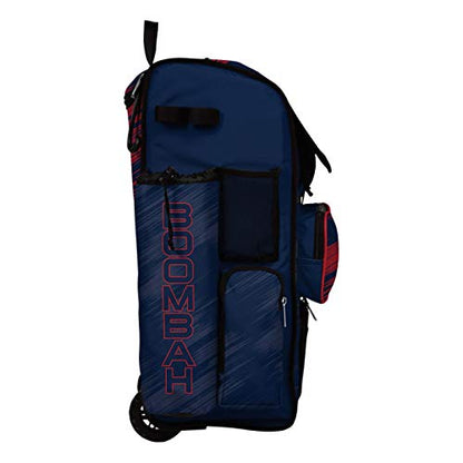 Boombah Rolling Superpack Scratch Baseball/Softball Gear Bag - 23-1/2" x 13-1/2" x 9-1/2" - Multiple Colors - Telescopic Handle and Holds 4 Bats - Wheeled Version - color: Navy/Red