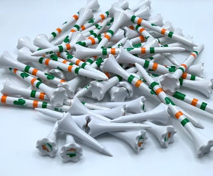 Premium Golf Tees Plastic Combo Length Pack of 50 includes (40 Count) Plastic Golf Tees + (10 Count) 1½ Plastic Short Tees for Irons, Hybrids, Par Threes