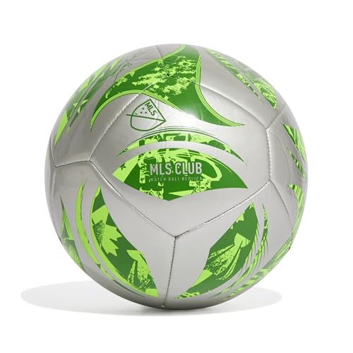 adidas Unisex MLS Soccer Ball - color: Silver Metallic/Green, size: 4