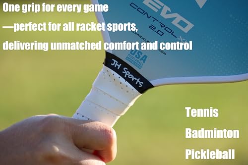 Racket Overgrip - Absorbent Grip Tape for Badminton, Pickleball & Tennis | Sweat-Wicking and Perforated - 5 Pack - color: Red