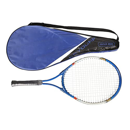 SUNGOOYUE Adult Tennis Racket, Aluminum Alloy Lightweight Racket with Triple Shock Absorption and Storage Bag, for Training and Recreational Use - color: Blue