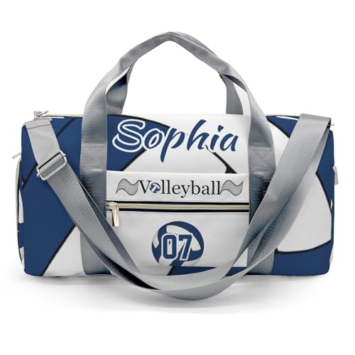 Personalized Custom Volleyball Navy BlueDuffel Backpack Waterproof Multifunctional Daypack Gym Yoga Sport with Name Gift - color: Volleyball 1