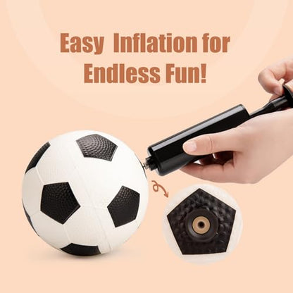 Soft Balls for Toddlers 1-3 3-5, Easy to Grip Toddler Toys 4 Pack 5" Small Balls & Pump - Mini Football Soccer Basketball Dodgeball - First Birthday Gift Baby Toys for Babies Boys Girls - color: 4 Inflatable Balls 5"