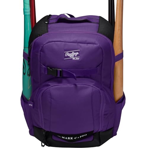Rawlings | The Journey Player's Backpack Equipment Bag | Baseball/Softball | Multiple Colors - color: Purple