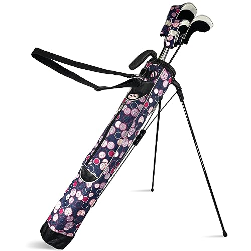 Taboo Fashion Sunday Golf Bags for Women - Lightweight Golf Range Bag with Self Flexing Stand and Shoulder Strap for Driving Range, Par 3 or Executive Course - color: Poppin' Bottles