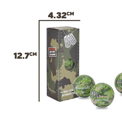 Shanker Camo Golf Balls – Funny Camouflage Prank Gift with Sayings (3-Pack) – The #1 Challenge in Golf – Novelty Gift for Golfers