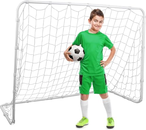 ZENY Portable Soccer Goal for Backyard,12x6 / 10x6.5 / 8x5 / 6x4 ft Kids Adults Soccer Net and Frame for Home Backyard Practice Training Goals, Soccer Training Equipment - style: 6 x 4FT - Metal