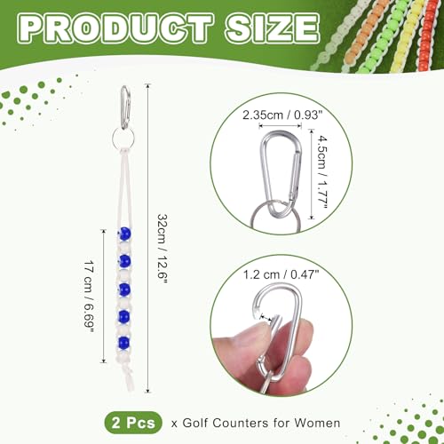 Golf Beads Counter, Golf Ball Beads Bracelet Count Stroke Score Acrylic Sports Keeper Putting with Hook for Golfer