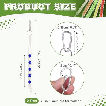 Golf Beads Counter, Golf Ball Beads Bracelet Count Stroke Score Acrylic Sports Keeper Putting with Hook for Golfer