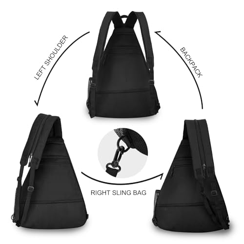 Goloni Pickleball Bag for Women Men, Convertible Pickleball Backpack Sling Bag with Fence Hook, Waterproof Polyester Paddle Bag with Multiple Compartments
