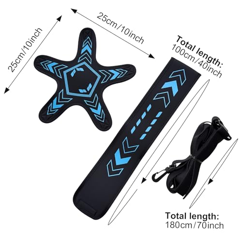 Soccer Training Equipment Football Kick Solo Trainer Adjustable Waist Belt Elastic Rope, Aids Hands Free Throw Sole Practice Fits Ball 3, 4, 5 and Volleyball Rugby (Blue) - color: Blue
