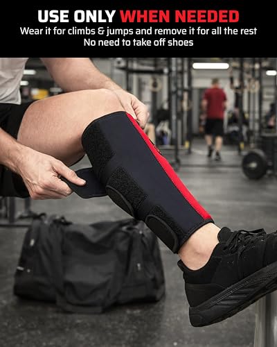 THEFITGUY Rope Climbing Shin Guards | 7mm Padded Front Protection | Absorbs Rope Burns & Box Jump Impact | Quick On & Off | for Rope Climbs, Box Jumps, Cross-Training & Functional Training