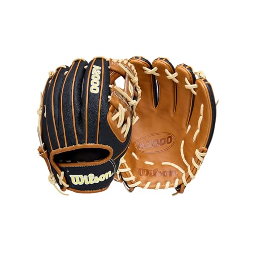 Wilson | 2026 | A2000 Classic | Baseball Gloves + Mitts | Sizes 11.5" - 12.75" | Right + Left Hand Throw | Multiple Styles - color: Black/Saddle Tan, size: Infield - 11.75"