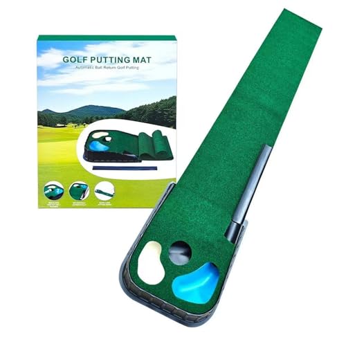 Indoor and Outdoor Golf Practice Putting Green, Portable Home Office Golf Training mat, Includes 6 Double-Layer Golf Practice Balls