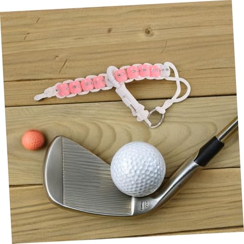 FAVOMOTO Golf Stroke Counter Bracelet with Pink Rhinestone Beads, Handwoven Golf Counting Beads Wrist Scorekeeper for Tournament Play and Practice Rounds