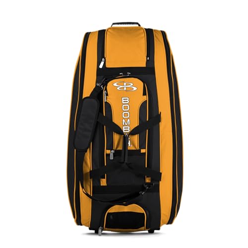 Boombah Beast Rolling Bat Bag - Multiple Color Options - Holds 8 Bats, Glove and Shoe Compartments - color: Black/Gold_C23