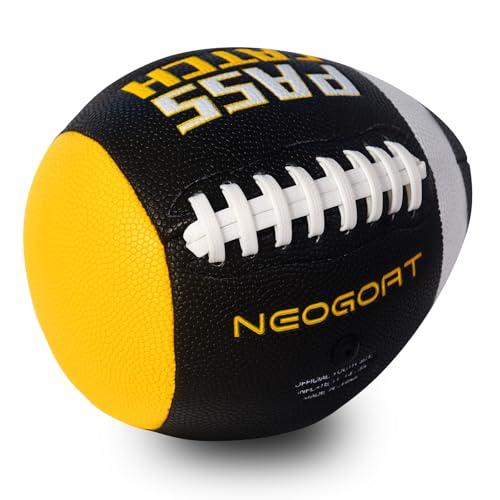 PassCatch Training Football, Fatherless Bounce Back Football Training Equipment Composite Leather Improving Enhance Solo Passing Catching Skills Youth Size(Ages 5-14,Deflated)