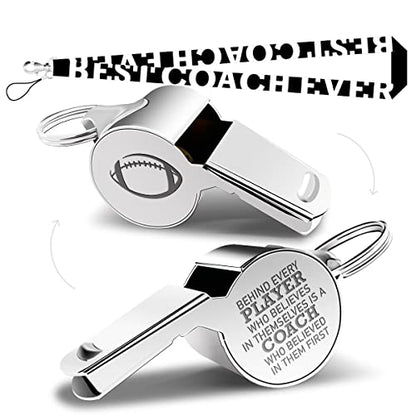 Whistle Football Coach Gifts Whistle for Coaches Teachers Whistle Emergency Coach Referee Lifeguard Loud Whistle for Men Women Referees School Sports Coaches Whistle with Lanyard Cheer Coach Gift.