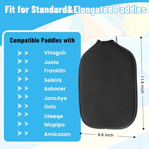 2 Pcs Pickleball Paddle Covers, Universal Case Size Racket Sleeve Paddle Storage Bag Compatible with Most USAPA Standard and Elongated Pickball Paddles