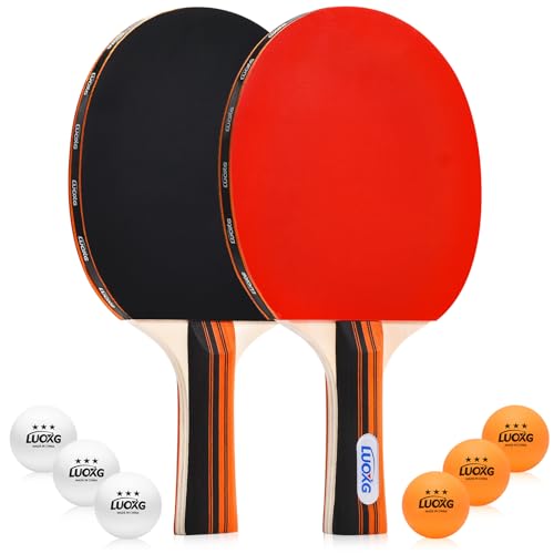 Ping Pong Paddles, Ping Pong Paddles Set of 2, Includes Paddles and Balls, Table Tennis Rackets Set Suitable for Indoor and Outdoor Games, Family Games