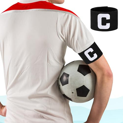 3PCS Captain Armbands, 7x33 Cm/2.75x13 Inch Black Soccer Captain Armband Adjustable Leader Armband Team Sport Armband Football Rugby Basketball Player Band for Adult Youth Soccer Volleyball Team
