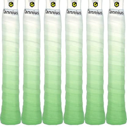 Tacky Tennis Racket Grip Tape, 6 Pack Tennis Grips, Absorbent and Enhanced Tennis Racquet Overgrip Tape（Gradient Color - color: Green