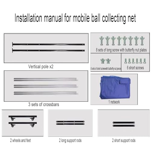 Table Tennis Ball Catch Net Table Tennis Nets, Movable Ping Pong Practice Net Multi-Ball Rack Nets for Multi-Ball Drills Or Robot Serve Launcher Practice Recreational A,Blue-a-210x50x142cm - size: a