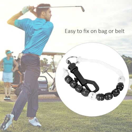 Rhinestone Bead Chain Golf Counter – Nylon Scoring Tool with Shining Rhinestone for Golf Bag, Clip-On Stroke Counter