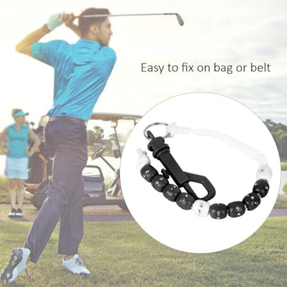 Rhinestone Bead Chain Golf Counter – Nylon Scoring Tool with Shining Rhinestone for Golf Bag, Clip-On Stroke Counter