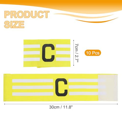 MECCANIXITY Soccer Captain Armband, Nylon Captain Arm Band for Soccer Elastic Captain C Arm Band Sports Captain Armbands for Football Team Training Youth & Adult - color: Yellow