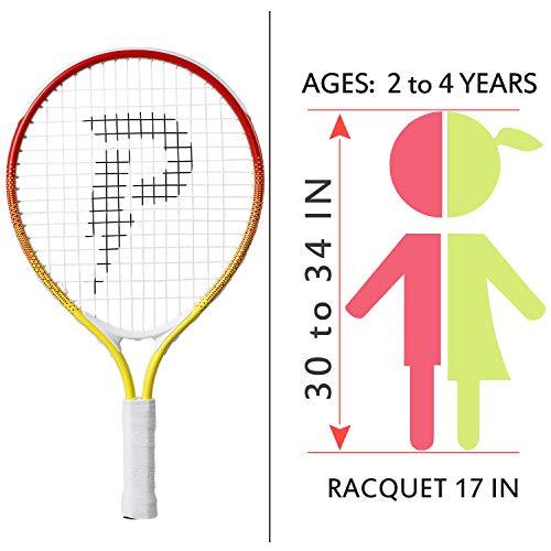 17" Kids Tennis Racket Best Starter Kit for Kids Age 4 and Under with Shoulder Strap Bag and Mini Tennis Racket Toddler Tennis Raquet - color: 17 inch Yellow