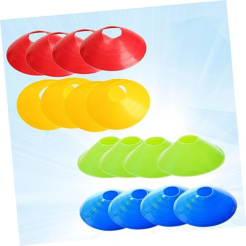 KESYOO 16 Pcs Soccer Training Disc Cones Football Marker Trays in Red Blue Green Yellow for Agility Drills and Outdoor Sports Practice
