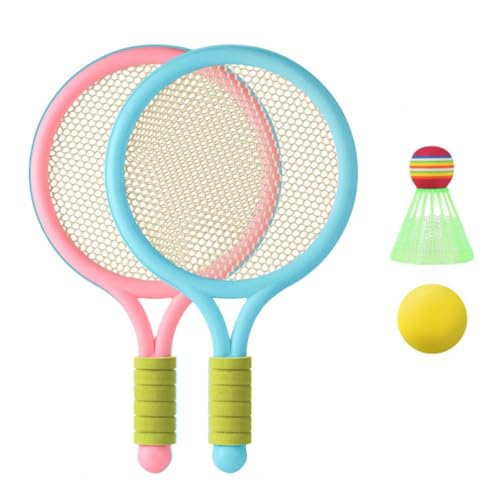 Kids Tennis Racket Set Plastic Toddlers Badminton Racquet with Badminton Ball Tennis Ball