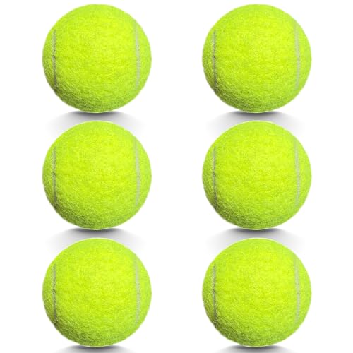 Tennis Balls, 6 Pack Advanced Training & Practice Tennis Balls for Beginners, High Visibility Pet Dog Playing Balls - color: Yellow